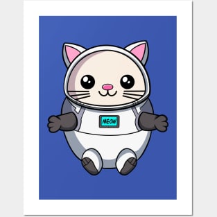 Cute Astronaut Cat Posters and Art